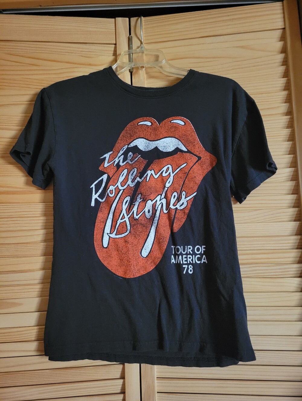 Rolling Stones Classic Tongue Logo Band T Shirt Black Medium Tour of America 78